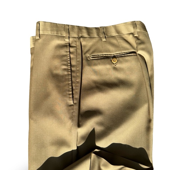 Zanella Flat Front Olive Green Dress Pants Mens SZ 343/30 - Picture 4 of 14